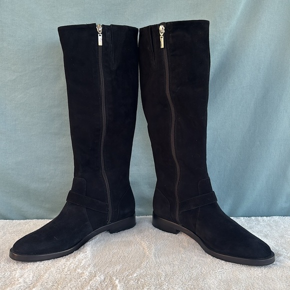 SCHUTZ Shoes - NWOT Schutz Luidi Women Sz 8 Buckled Suede Leather Knee Boot Black Side Zip